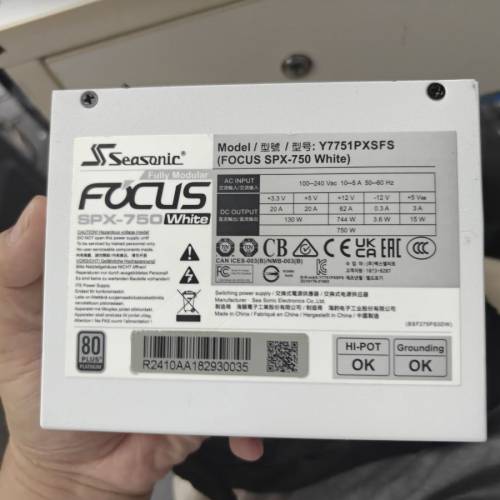 SEASONIC FOCUS SPX-750 SFX 750W Power Supply 80PLUS白金牌