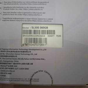 全新Colorful SL500 2.5 inch SSD 360GB($400)