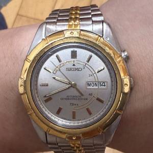 【全原裝】1994年古董精工 Seiko AGS 人動電能 5M23-6B10 雙色間金男士腕錶 (收藏/...