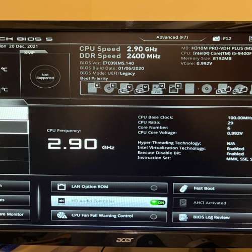 Intel i5-9400F + H310M + GTX 1660 6GB 整機