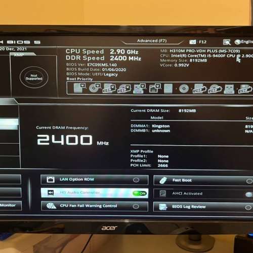 Intel i5-9400F + H310M + GTX 1660 6GB 整機