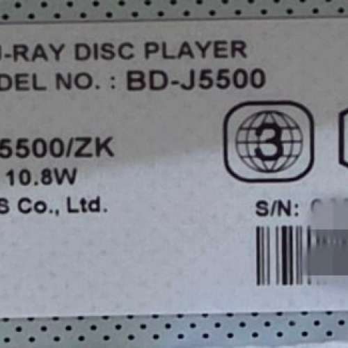 Samsung 藍光播放機 BD-J5500