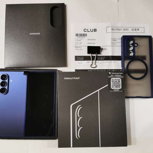 極新有單,香港行貨,藍色Samsung z fold 7 5G 512gb 雙卡雙待 dual sim,  全套齊有單...