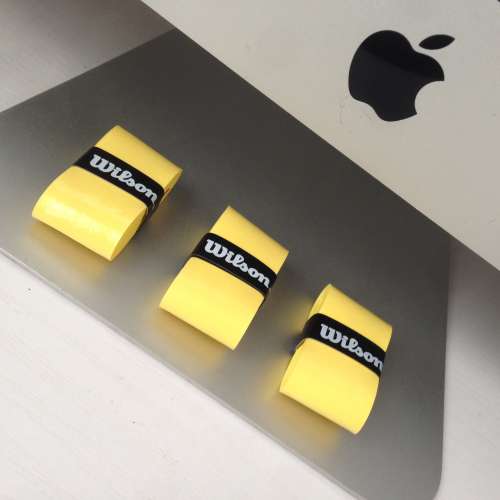 🎾 WILSON Overgrip 3pc Set YELLOW NEW 全新 球拍 手帶 防滑帶 防滑膠 握把帶 握...
