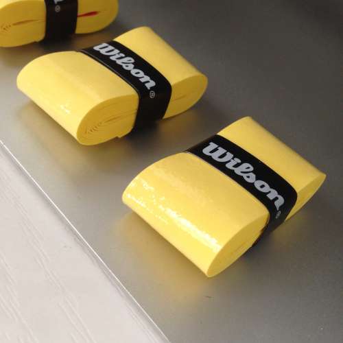 🎾 WILSON Overgrip 3pc Set YELLOW NEW 全新 球拍 手帶 防滑帶 防滑膠 握把帶 握...