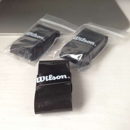 🎾 WILSON Overgrip 3pc Set BLACK NEW 全新 球拍 手帶 防滑帶 防滑膠 握把帶 握把...