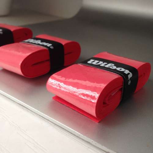 🎾 WILSON Overgrip 3pc Set RED NEW 全新 球拍 手帶 防滑帶 防滑膠 握把帶 握把膠...