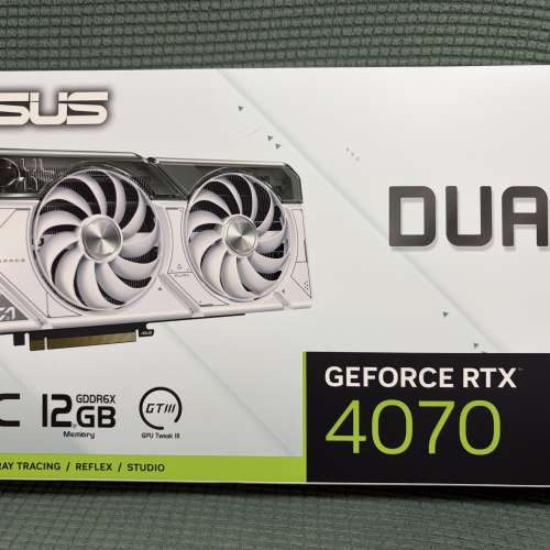（升級放售有單有保養）ASUS Dual GeForce RTX&trade; 4070 White OC Edition 12GB GDDR6X
