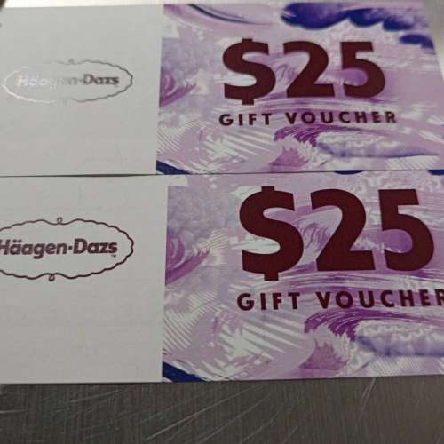 Haagen dazs $50 現金劵1張 + $25 現金劵2張