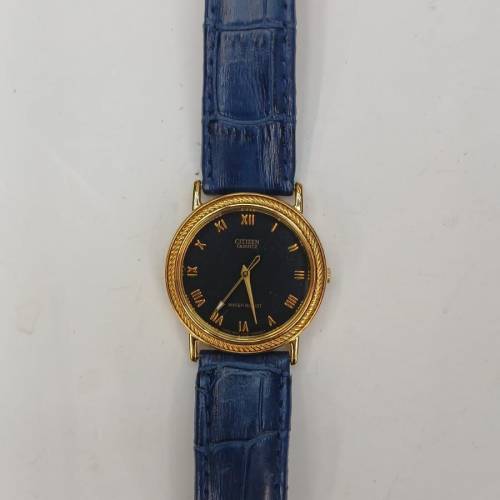 罕有全新Vintage Citizen Round Serrated Bezel Quartz Watch