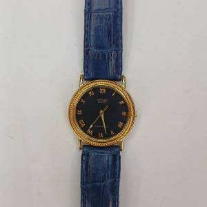 罕有全新Vintage Citizen Round Serrated Bezel Quartz Watch