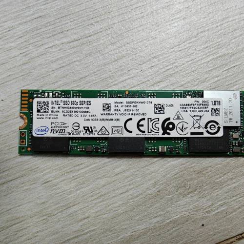 Intel SSD 660p Series 1TB NVMe M.2 SSD