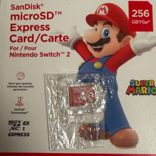 港版行貨 Nintendo Switch 2 SanDisk micro Express SDXC EX Card 256GB