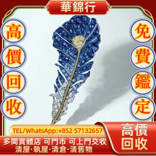 【華錦行】 實體店鋪 免費上門 有色鑽石、藍寶石及鑽石「Feather Collection」胸針...