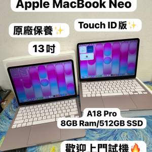 （超輕薄🔥MacBook Neo)APPLE  MacBook Neo A18 Pro CPU/ 8GB Ram/512GB SSD/5核心...
