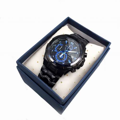 Casio Edifice Chronograph Black Blue Dial Men's Watch (EFR-539BK-1A2V)