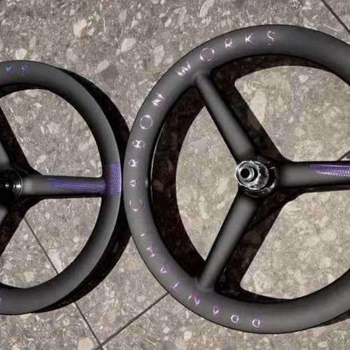 黑紫色 最新款 Mc Pantani 潘塔尼 Java Neo 專用 16吋 349 / 20吋 406 三刀碳纖輪組