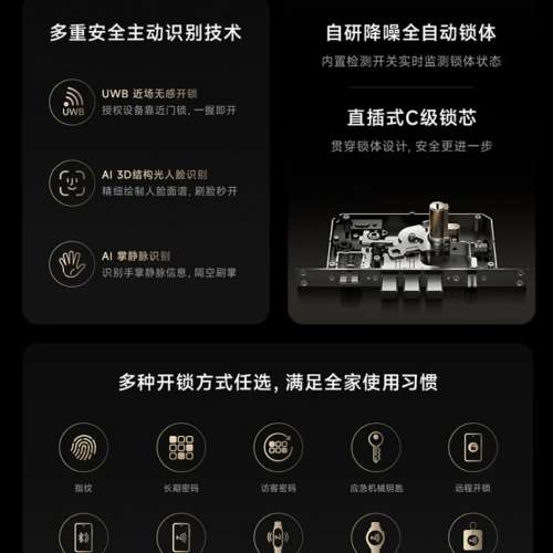 智能門鎖團購一站式安裝🧧【新品上市】小米智能門鎖5MAX內外雙攝指紋密碼家用門鎖電...