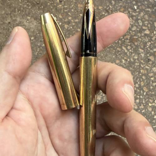 「【稀有澳洲尖】古董西華 Sheaffer Targa 1005 / Imperial 14K金嵌入式筆尖 包金條...