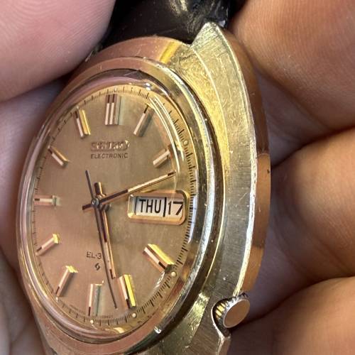 【稀有古董】70年代 精工 SEIKO Electronic EL-370 電擺輪雙曆手錶 (單錶頭/古董精...