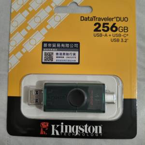全新256GB Kingston DataTraveler雙頭手指 (USB-A + USB-C插頭)