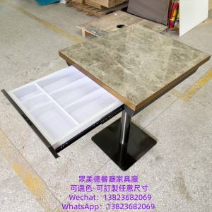 仿大理石餐檯訂製,抽屜儲物餐枱訂做,港式茶餐廳餐桌訂製,儲物櫃抽桶桌子訂造,岩板大...
