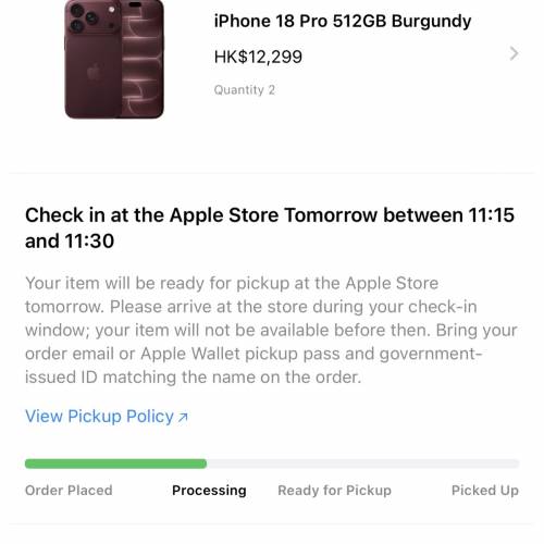 出售全新iPhone 18 Pro 512GB Burgundy