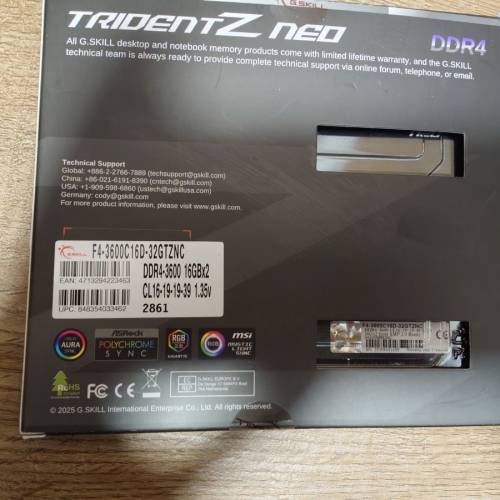 G.Skill Trident Z Neo DDR4 32GB (2x16GB) 3600MHz CL16 (F4-3600C16D-32GTZNC)