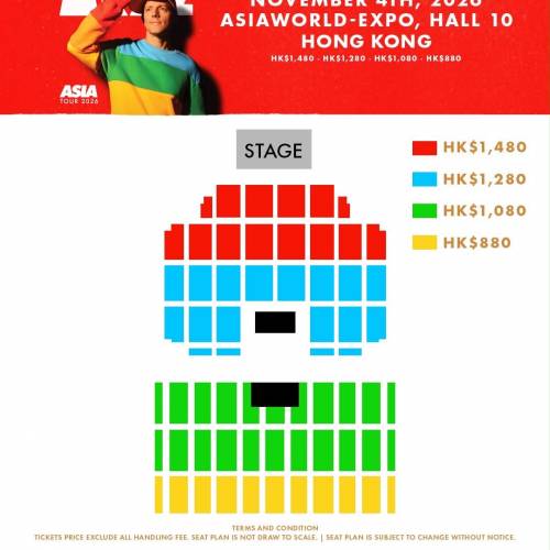 轉讓 11月4日亞博 Jason Mraz Asia Tour 2026 演唱會 1080兩連位 可出示購買證明