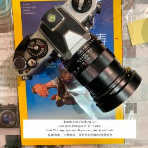 Repair Cost Checking For Carl Zeiss Distagon T* 2/35 ZF.2 Lens Cleaning