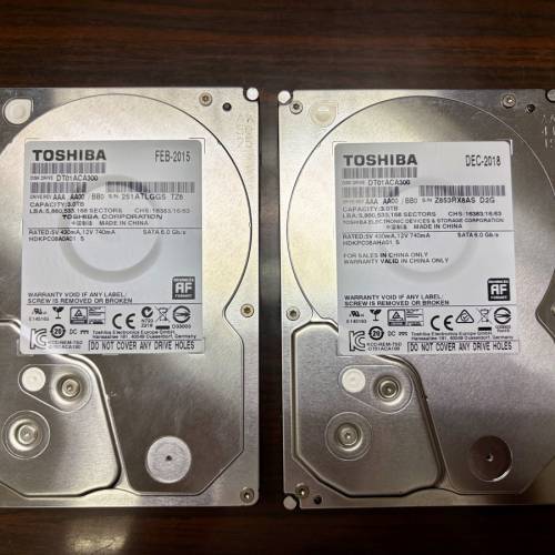 Toshiba DT01ACA300 3TB 兩隻