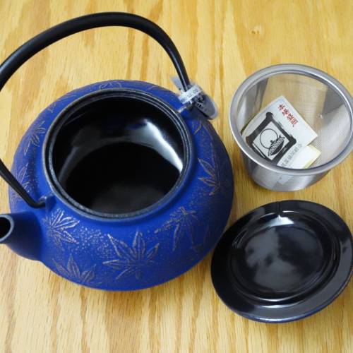 日本製  岩鋳 Iwachu 急須 0.65L 南部鉄器 藍色金花 南部鐵器茶壼 Iron Teapot Mad...
