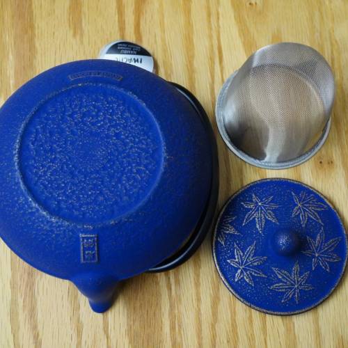 日本製  岩鋳 Iwachu 急須 0.65L 南部鉄器 藍色金花 南部鐵器茶壼 Iron Teapot Mad...