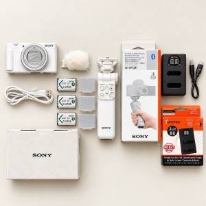 Sony ZV-1M2 白色 + GP-VPT2BT + 3粒原廠 NP-BX1 + 雙槽充電器