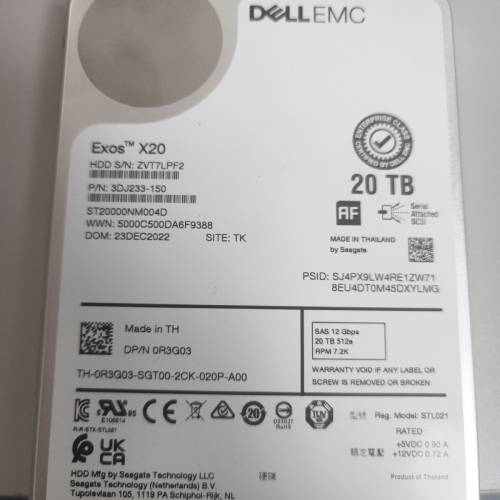 Dell EMC Exos X20 20TB