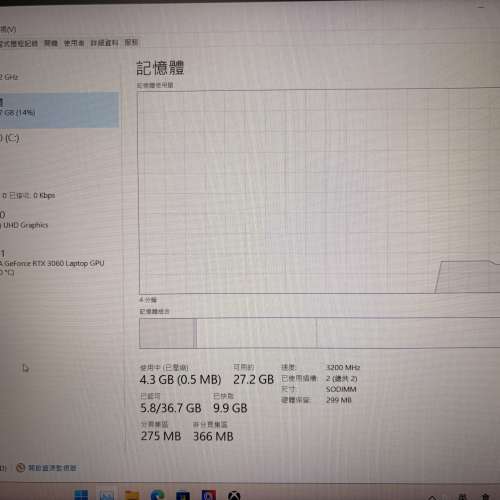 MSI GF66 11UE, RTX3060 6G, 32G ram, 1TB SSD, intel i7-11800h, 原裝充電器