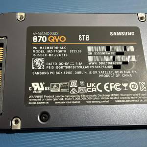 罕有 8TB Samsung 三星 870 QVO 2.5" SSD SATA