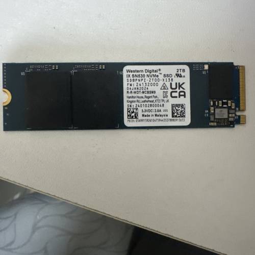 WD SN530 2TB NVMe SSD 笔记本拆机盘