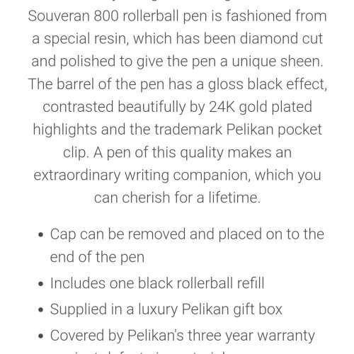 Pelikan Souveran R800 Roller Ball Pen