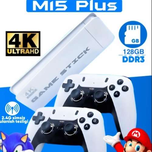 M15 Plus (128GB) HDMI Game Stick - Advanced Retro Game Stick Pro, 20,000+ Games