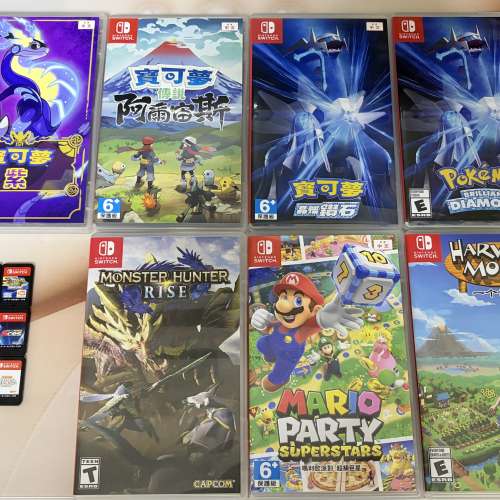 各類 Switch 1 Game Card (Pokemon, Mario, Monster Hunter, Naruto, Dragon Ball)