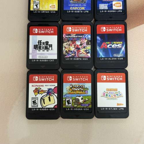 各類 Switch 1 Game Card (Pokemon, Mario, Monster Hunter, Naruto, Dragon Ball)