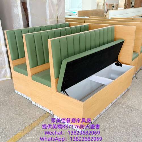 卡座沙發訂製,餐廳靠墻卡位梳化,茶餐廳卡位梳化訂造,防火阻燃卡位梳化,儲物櫃沙發...