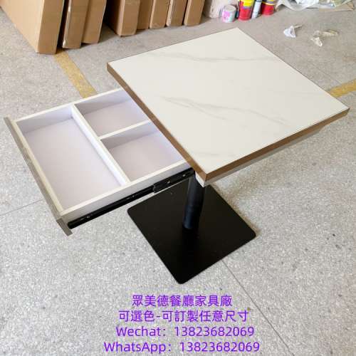 餐桌訂製,抽屜儲物餐桌枱子訂做廠家,深圳市眾美德餐廳傢具廠直供香港澳門,不鏽鋼包...