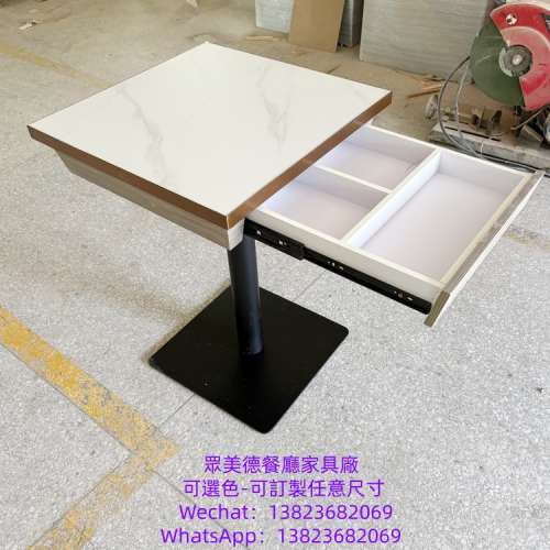 餐桌訂製,抽屜儲物餐桌枱子訂做廠家,深圳市眾美德餐廳傢具廠直供香港澳門,不鏽鋼包...