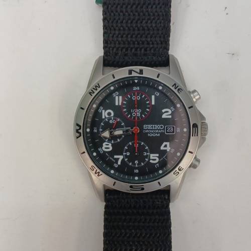 罕有全新Vintage 1990 7T92 Hi-Velocity Military Chronograph W/ Nylon Strap w/ ...