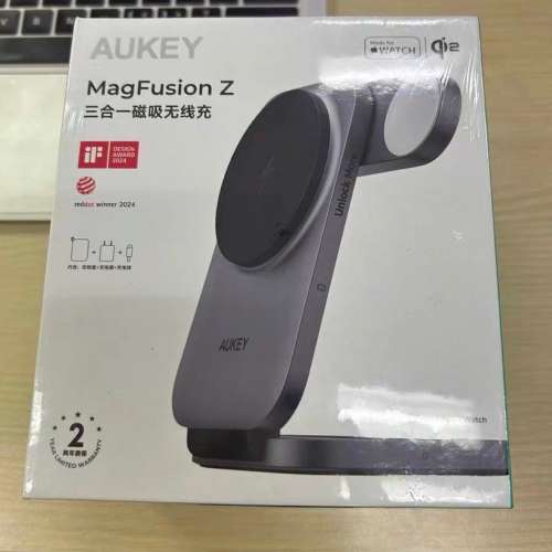 AUKEY MagFusion Z Qi2 Magsafe 三合一磁吸無線充電器