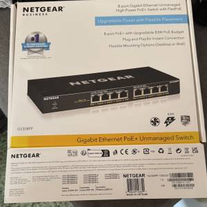 放NETGEAR GS308PP 8 Port PoE+(83W) Unman Gigabit Switch 原裝盒齊件