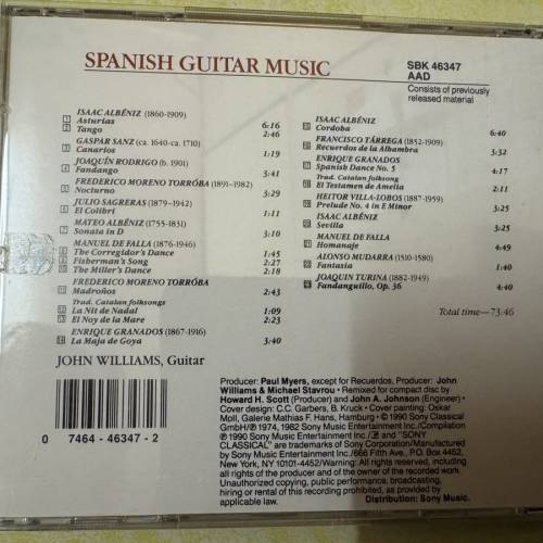 Spanish Guitar Music by John Williams (Essential Classics of Sony Classical)