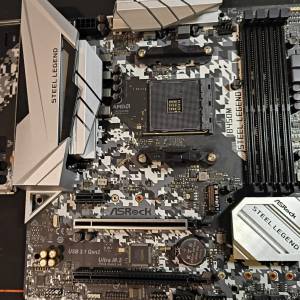 B450M Steel Legend Micro ATX主板 ((正版Window11Pro啟動碼)) Socket AM4